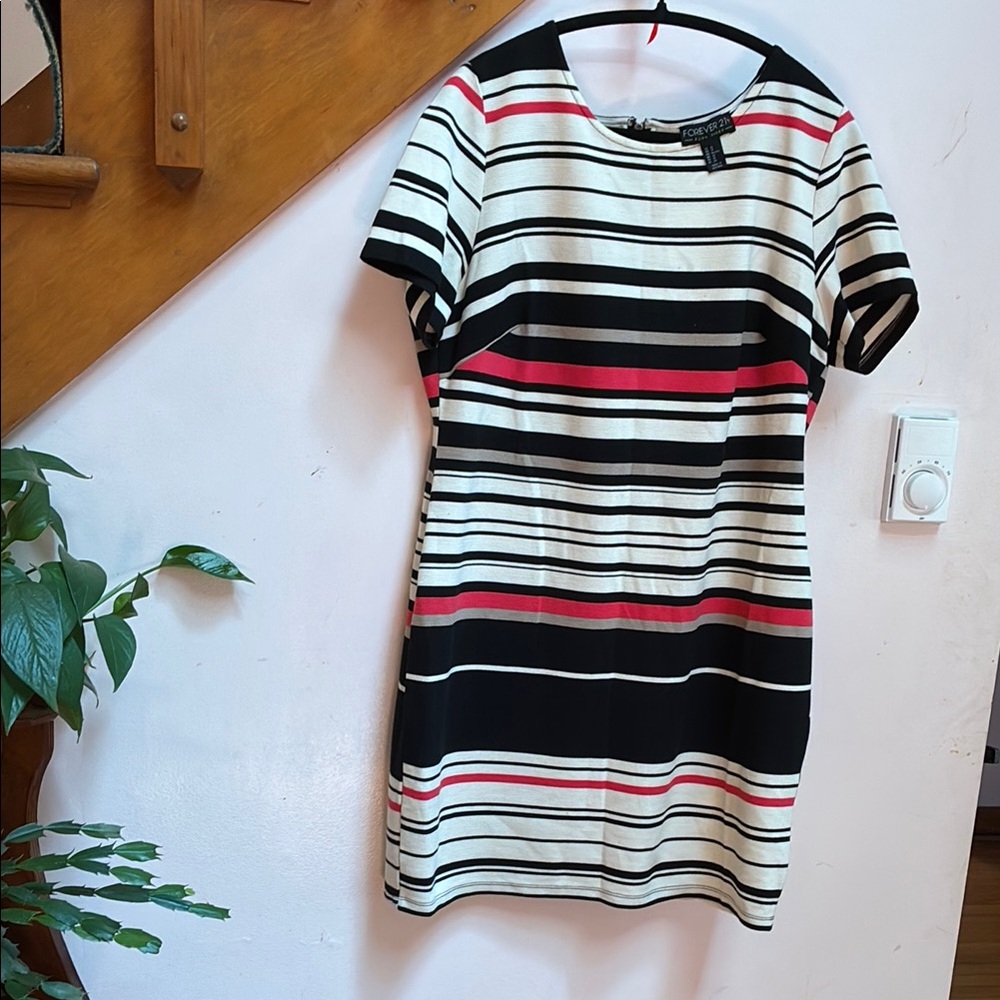 Forever 21 Striped Mini Dress - Black, White, Red